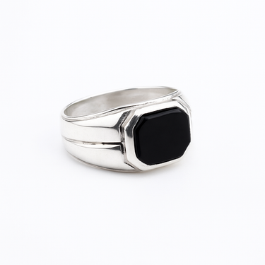 Onyx Box Ring - 950 Silver